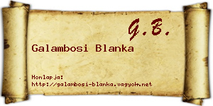 Galambosi Blanka névjegykártya